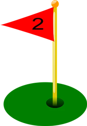 Golf Hole Number2 Flagstick PNG image