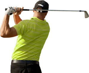 Golfer Mid Swing Action