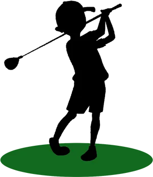 Golfer Silhouette Swinging Club