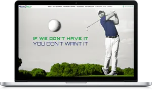 Golfer Swing Advertisement Website PNG image