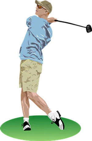 Golfer Swing Illustration PNG image