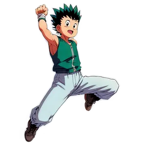 Gon Freecss Jumping Action Png Inu75 PNG image