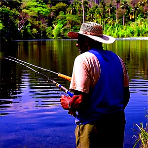 Gone Fishing On Quiet Lake Png Odf PNG image