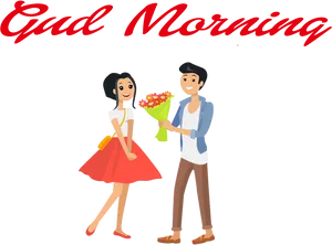 Good Morning Greeting Cartoon PNG