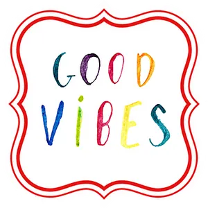 Good Vibes Colorful Text Illustration PNG image