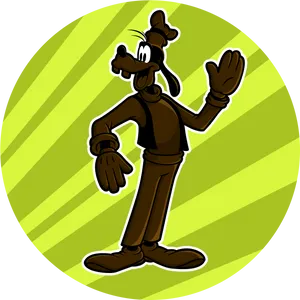 Goofy Character Greeting Pose PNG image