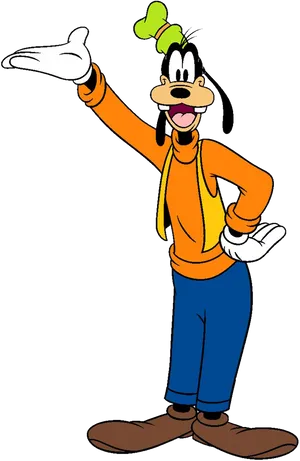 Goofy Pointing Cartoon Character PNG image