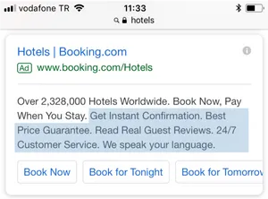Google Ads Booking Hotel Search Example PNG image