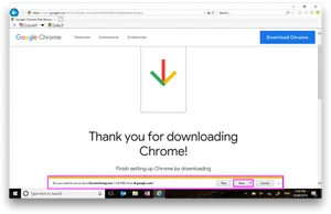 Google Chrome Download Confirmation Screen PNG image