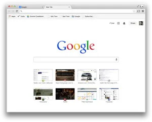 Google Homepage Browser View PNG image