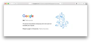 Google502 Error Screen PNG image