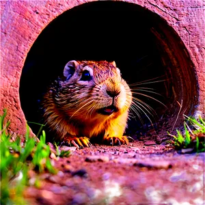 Gopher In A Tunnel PNG Hbp11