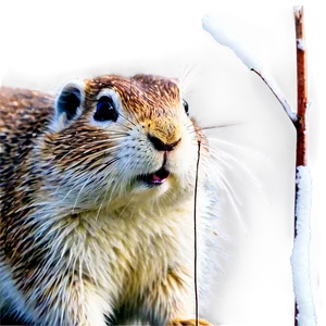 Gopher In Snow Scene PNG Mpe