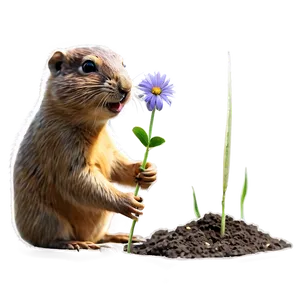 Gopher With Flower PNG 06292024