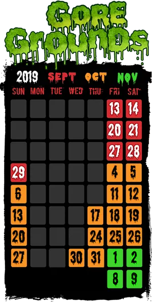 Gore Grounds Haunted House Event Calendar2019 PNG image