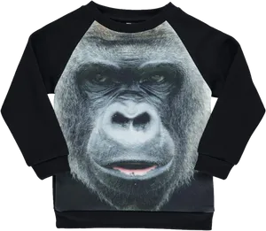 Gorilla Graphic Black Sweatshirt PNG image