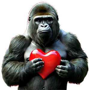 Gorilla Holding Heart Png Nfy PNG image