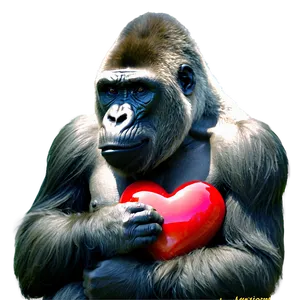 Gorilla Holding Heart Png Pgs PNG image