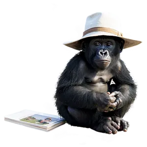 Gorilla In A Hat Cute Png 05212024 PNG image