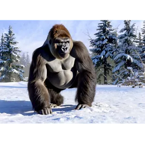 Gorilla In Snow Scene Png Uyd92 PNG image