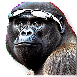 Gorilla With Aviator Glasses PNG 23