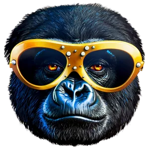 Gorilla With Aviator Glasses PNG Mub