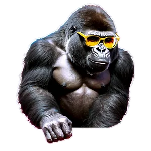 Gorilla With Custom Glasses PNG 06282024
