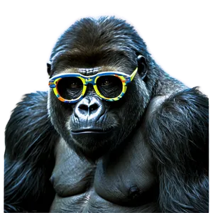 Gorilla With Custom Glasses PNG 28