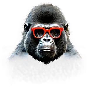 Gorilla With Custom Glasses PNG Mbw