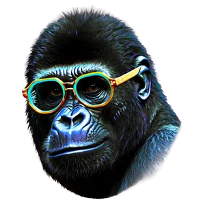 Gorilla With Custom Glasses PNG Mrs