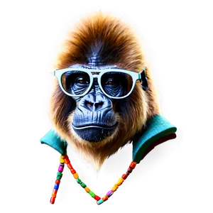 Gorilla With Designer Glasses PNG 31