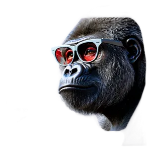 Gorilla With Designer Glasses PNG Ajq