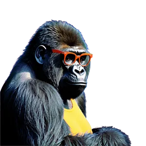 Gorilla With Funky Glasses Png Djr57 PNG image