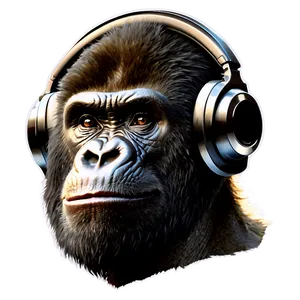 Gorilla With Headphones Png 05212024 PNG image