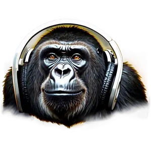 Gorilla With Headphones Png 05212024 PNG image