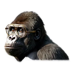 Gorilla With Round Glasses Png 16 PNG image