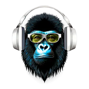 Gorilla With Smart Glasses PNG Dug