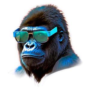 Gorilla With Smart Glasses PNG Eqc
