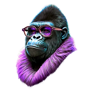 Gorilla With Stylish Glasses Png Int74 PNG image