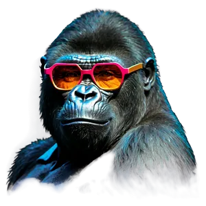 Gorilla With Stylish Glasses Png Oqn PNG image