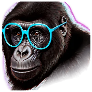 Gorilla With Stylish Glasses Png Ulp PNG image