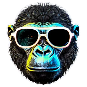 Gorilla With Trendy Glasses PNG 59