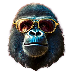 Gorilla With Trendy Glasses PNG Mgi