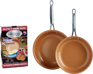 Gotham Steel Ceramic Non Stick Frying Pans PNG image