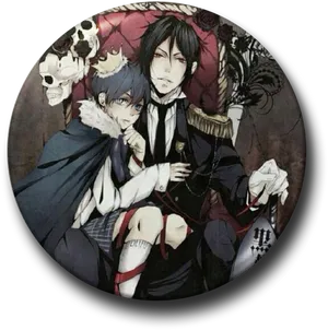 Gothic Anime Characters Body Pillow PNG image