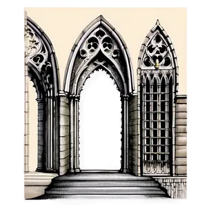 Gothic Architecture Drawing PNG Ovr14