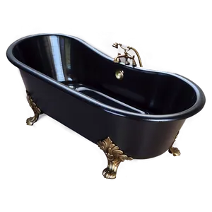 Gothic Black Cast Iron Tub PNG 86 PNG