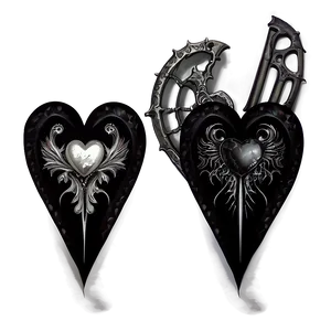 Gothic Black Heart Png 66 PNG image