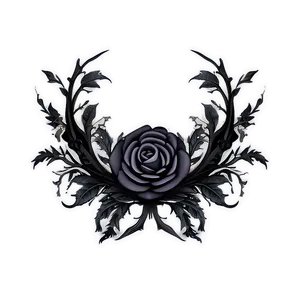 Gothic Black Wreath PNG Ihb
