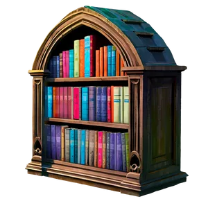 Gothic Bookshelf PNG 05242024 PNG